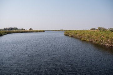 Fototapeta na wymiar Okavango Delta open waterway in Botswana