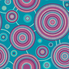 Abstract Seamless Needlework Background. Round Geometric Knitted Pattern