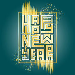 Happy New Year background. Greeting card or invitation design template.