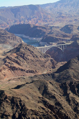 Aerial view of dam near Grand Canyon and las Vegas