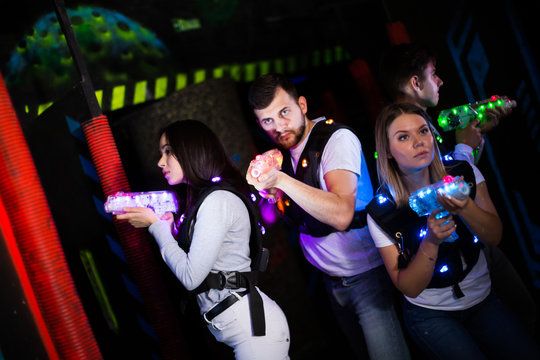 Young people during lasertag game