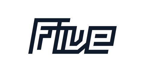 custom modern number five symbol