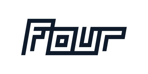 custom modern number four symbol