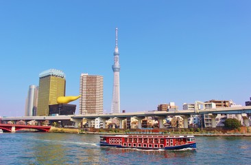 東京スカイツリーと隅田川