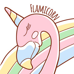 Doodle pink flamingo 2