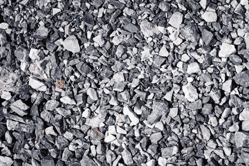 the continuous space filled with granite gravel texture , White pebbles stone background, gravel stone wallpaper, landscape concept pattern . Mountain cobblestone  ground texture.