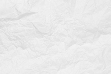 Close up texture of white crumpled paper