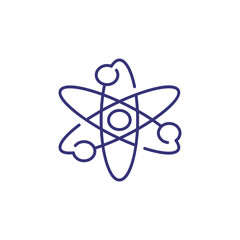 Science line icon. Atom, orbit, nuclear. Education concept. Can be used for topics like school, physics, studying