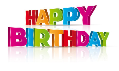Happy Birthday colorful vector 3D
