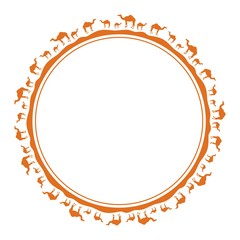 Round digital frame with camels