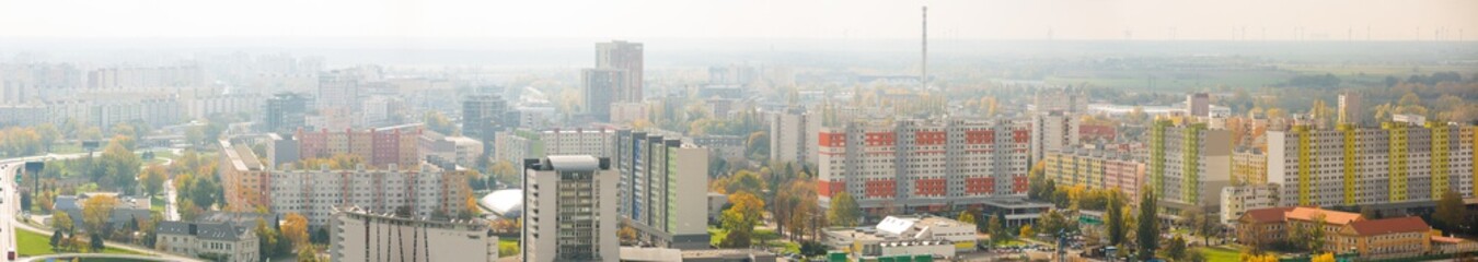 Fototapeta na wymiar Panoramic view of Bratislava with modern apartment buildings