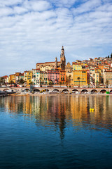 Menton Old Town From The Sea In France