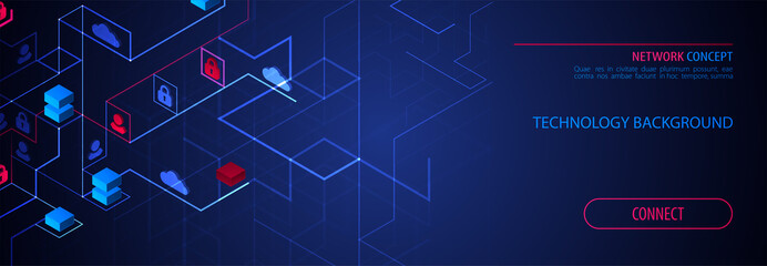 Network Concept. Isometric theme for your business.