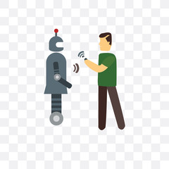 robot icon isolated on transparent background. Simple and editable robot icons. Modern icon vector illustration.