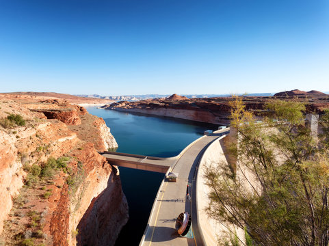 Glen Canyon Hydropower Dam On The Colorado River In Arizona