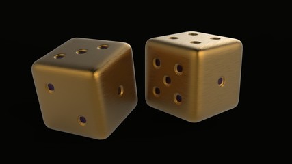 Golden Gaming dices 3d
