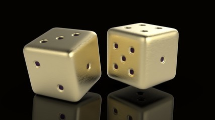 Golden Gaming dices 3d