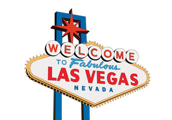 Welcome to Fabulous Las Vegas Nevada sign isolated on white vector illustration.