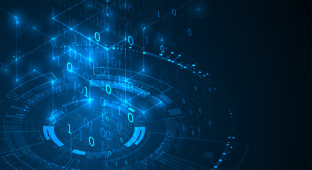 Abstract circle technology concept. Circuit board, high computer color background.