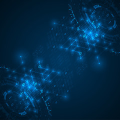 Vector illustration. Digital technology and engineering background.