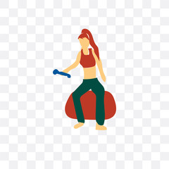 exercise icon isolated on transparent background. Simple and editable exercise icons. Modern icon vector illustration.