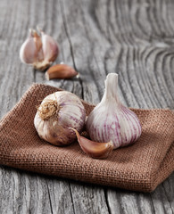 Garlic cloves and garlic bulb
