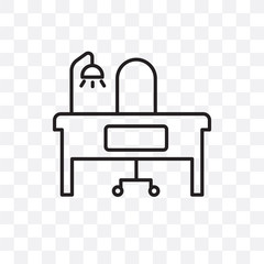 desk icon isolated on transparent background. Simple and editable desk icons. Modern icon vector illustration.