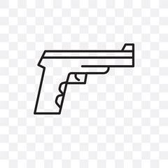 gun icon isolated on transparent background. Simple and editable gun icons. Modern icon vector illustration.