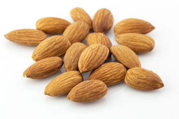 Almonds isolated on white background