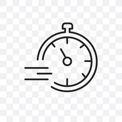 stopwatch icon isolated on transparent background. Simple and editable stopwatch icons. Modern icon vector illustration.