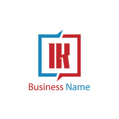 Initial Letter IK Logo Template Design