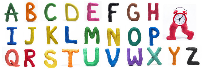 Latin Alphabet made from Play Clay. High quality photo