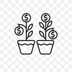 invest icon isolated on transparent background. Simple and editable invest icons. Modern icon vector illustration.