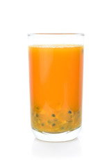 passion fruit juice isolated on white background