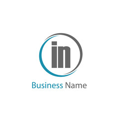 Initial Letter IN Logo Template Design