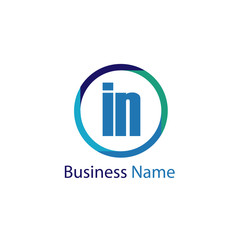 Initial Letter IN Logo Template Design