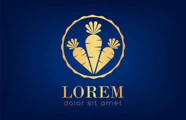 carrot logo vector vegetables golden design