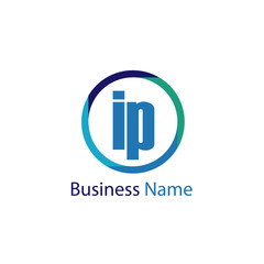 Fototapeta na wymiar Initial Letter IP Logo Template Design