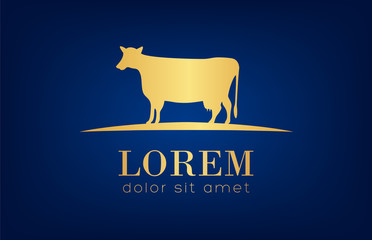 Cow logo vector. Animal design. Cattle logo.