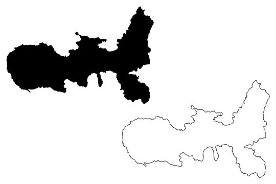 Elba (island in Italy, Tuscan Archipelago) map vector illustration, scribble sketch  Elba map