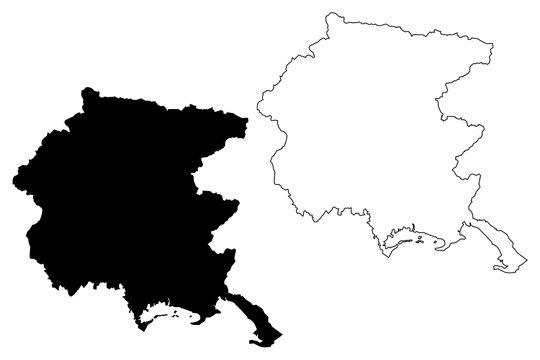Friuli-Venezia Giulia (Autonomous region of Italy) map vector illustration, scribble sketch Friuli-Venezia Giulia map