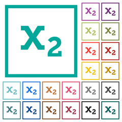 Obraz premium Subscript flat color icons with quadrant frames