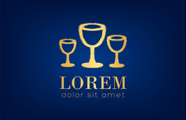 glass of wine logo vector