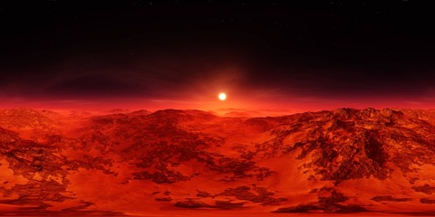 Martian landscape. HDRI . equidistant projection. Spherical panorama. panorama 360. environment map,    © ustas