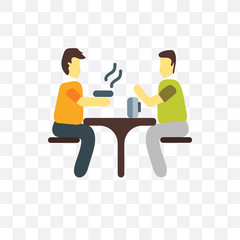 lunch break icon isolated on transparent background. Simple and editable lunch break icons. Modern icon vector illustration.