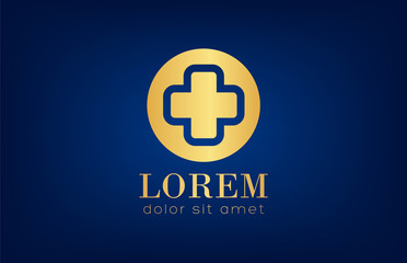 Obraz premium Help cross or pharmacy logo vector