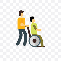 volunteer icon isolated on transparent background. Simple and editable volunteer icons. Modern icon vector illustration.