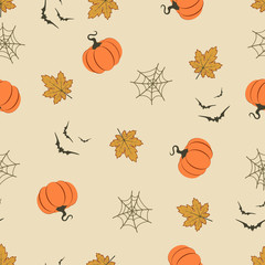 Halloween pattern with pumpkins