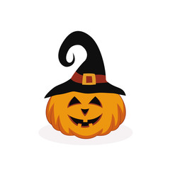 Halloween pumpkin in hat