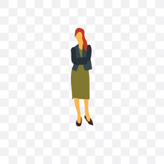 businesswoman icon isolated on transparent background. Simple and editable businesswoman icons. Modern icon vector illustration.